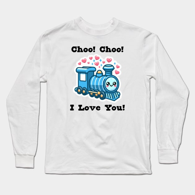 Cute Train Valentine Long Sleeve T-Shirt by dinokate